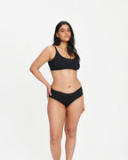 Mid-Rise Bikini - Seamless Cotton - Black