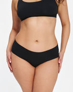 Mid-Rise Bikini - Seamless Cotton - Black