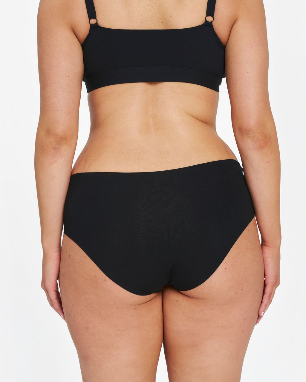 Mid-Rise Bikini - Seamless Cotton - Black