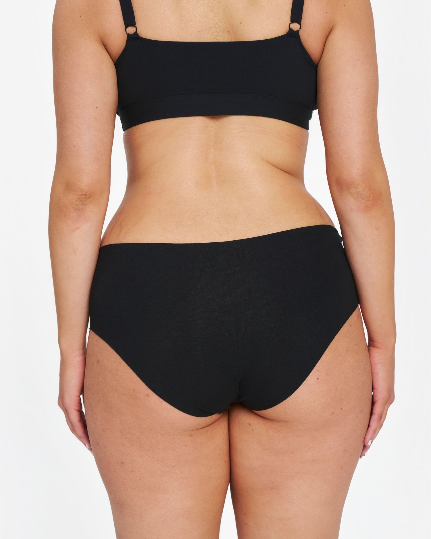 Mid-Rise Bikini - Seamless Cotton - Black