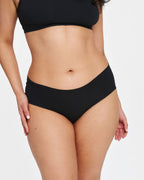 Mid-Rise Bikini - Seamless Cotton - Black