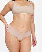 Mid-Rise Bikini - Seamless Cotton - Latte