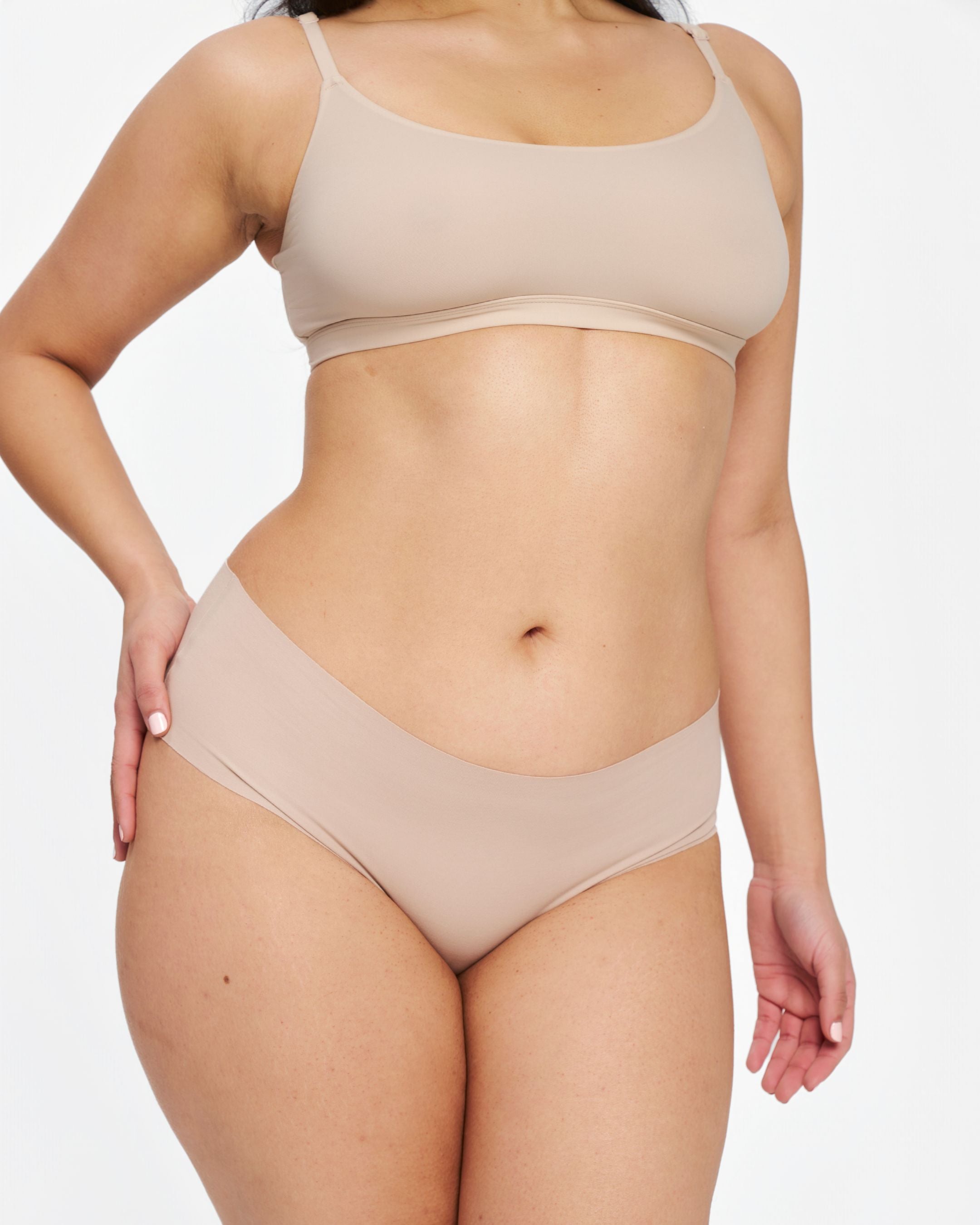 Mid-Rise Bikini - Seamless Cotton - Latte
