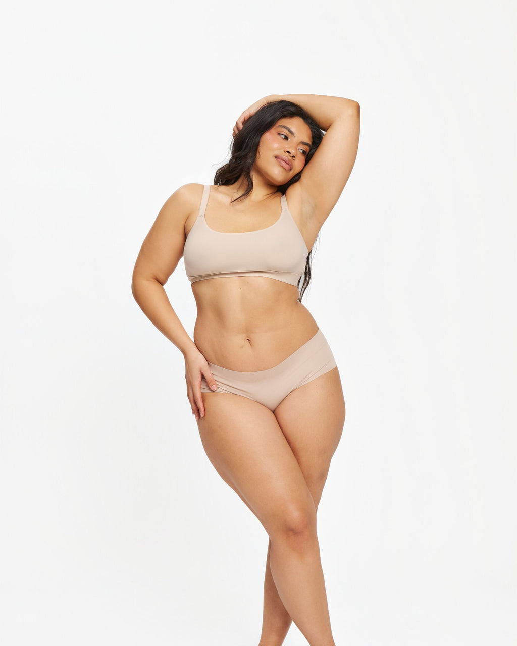 Mid-Rise Bikini - Seamless Cotton - Latte