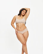Mid-Rise Bikini - Seamless Cotton - Latte