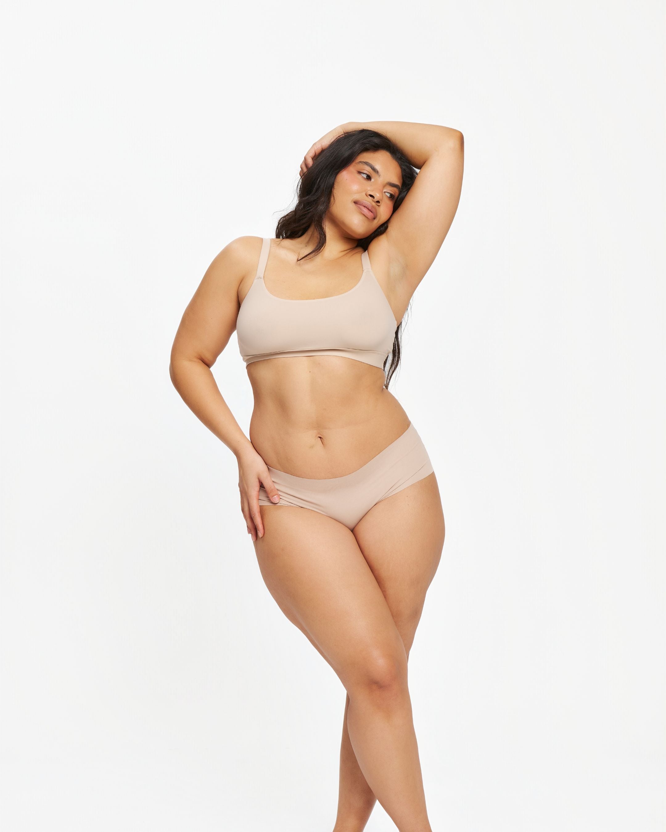 Mid-Rise Bikini - Seamless Cotton - Latte