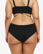 Mid-Rise Cheeky - Seamless Cotton - Black
