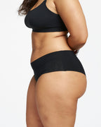 Mid-Rise Cheeky - Seamless Cotton - Black