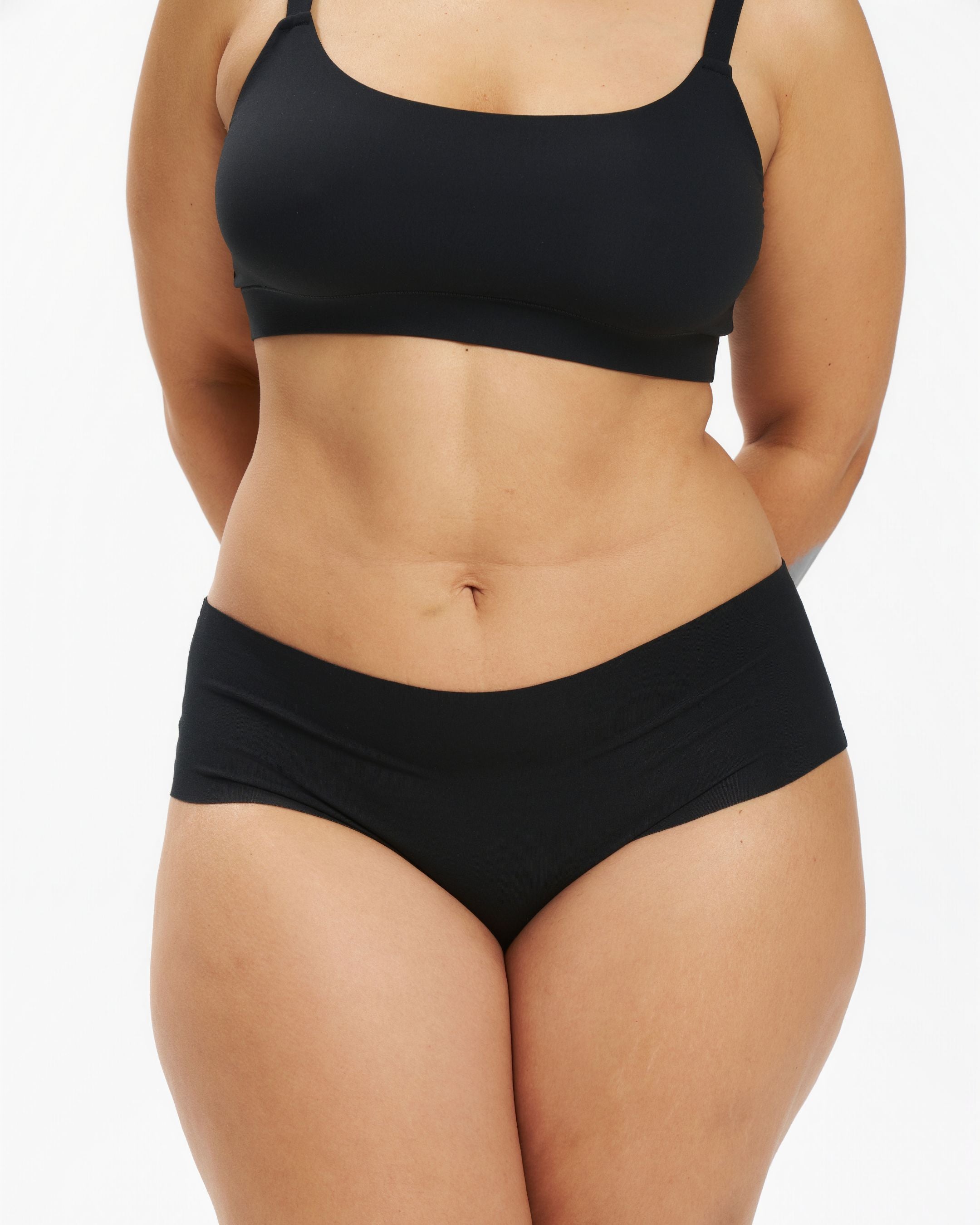 Mid-Rise Cheeky - Seamless Cotton - Black