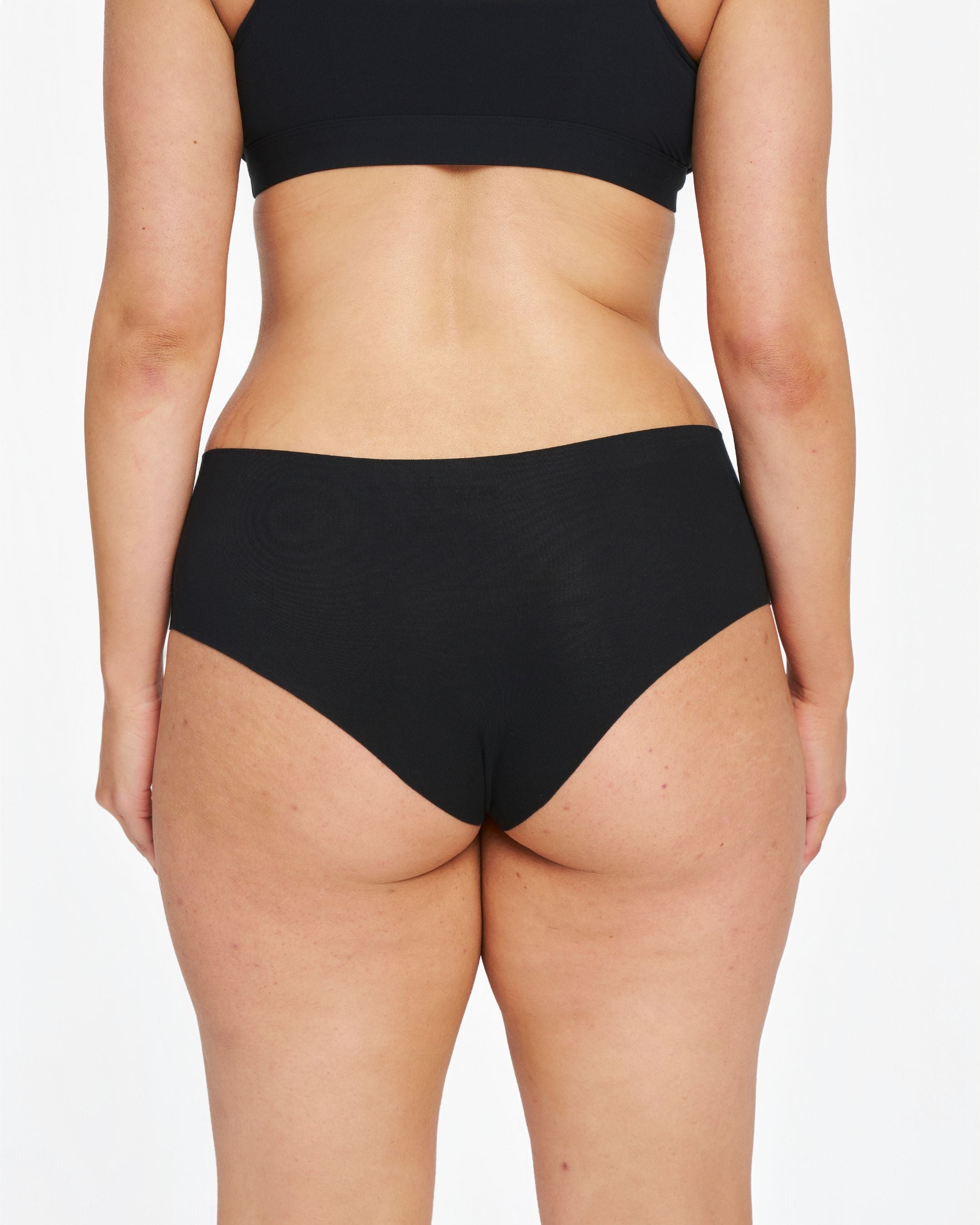 Mid-Rise Cheeky - Seamless Cotton - Black