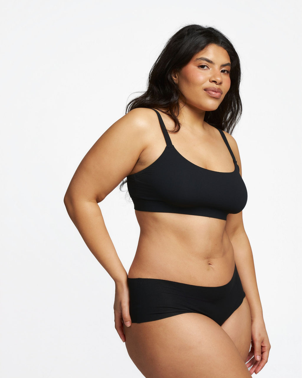 Mid-Rise Cheeky - Seamless Cotton - Black
