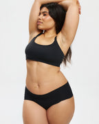Mid-Rise Cheeky - Seamless Cotton - Black