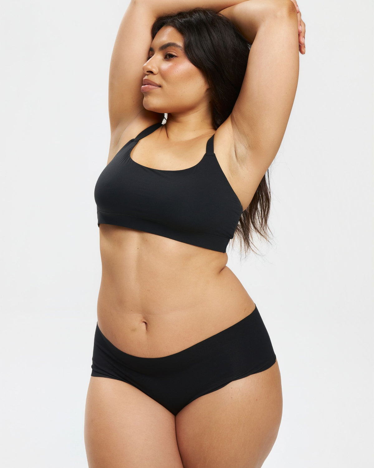 Mid-Rise Cheeky - Seamless Cotton - Black