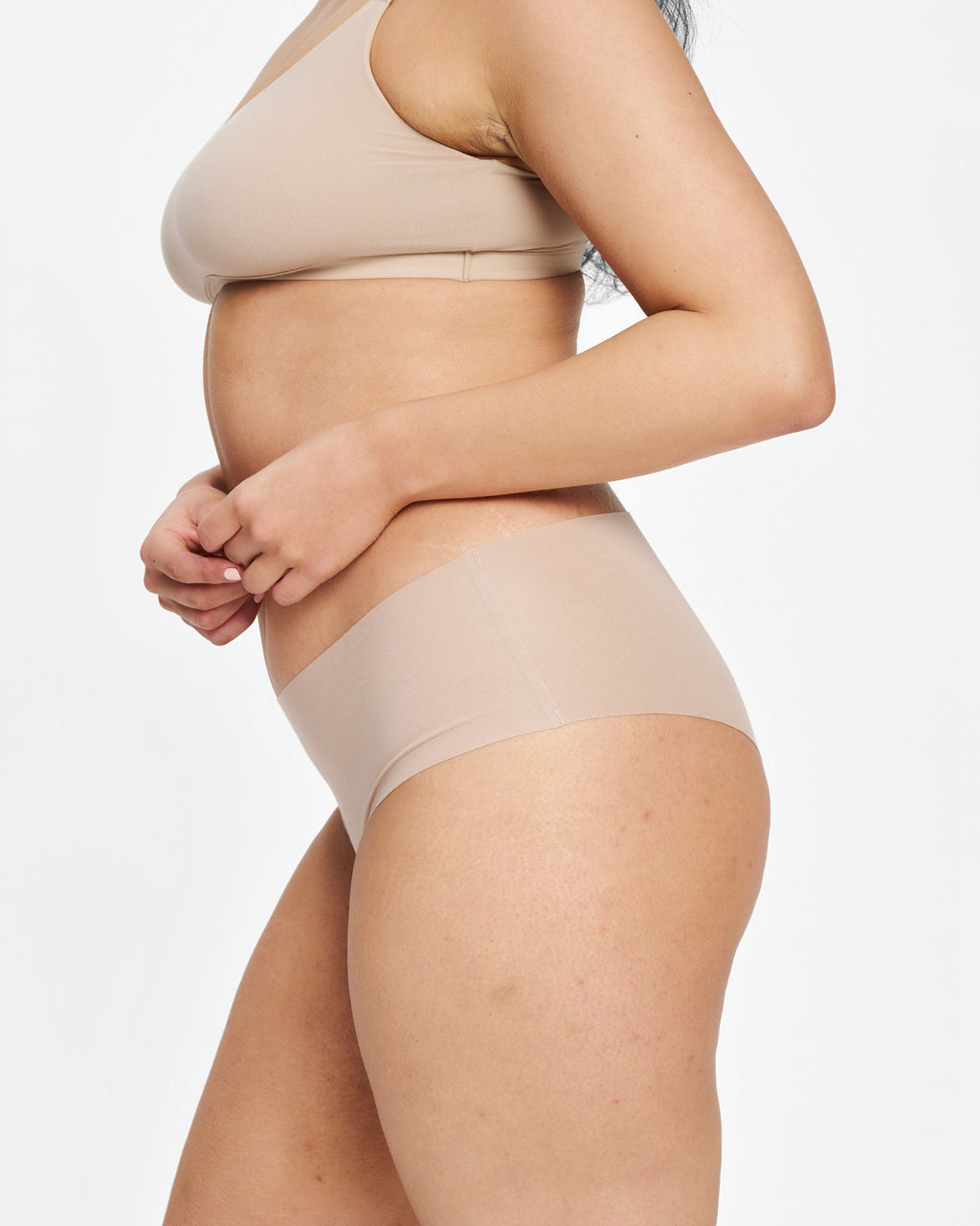 Mid-Rise Cheeky - Seamless Cotton - Latte