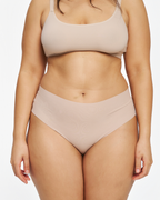 Mid-Rise Thong - Seamless Cotton - Latte