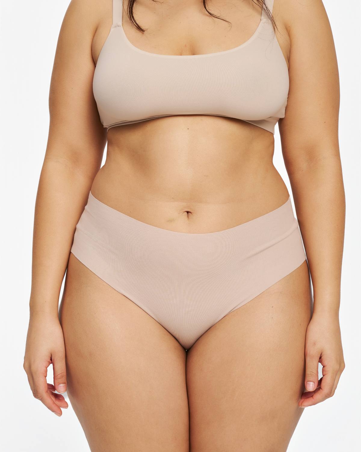 Mid-Rise Thong - Seamless Cotton - Latte