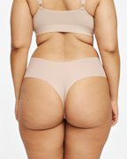 Mid-Rise Thong - Seamless Cotton - Latte