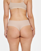 Mid-Rise Thong - Seamless Cotton - Latte