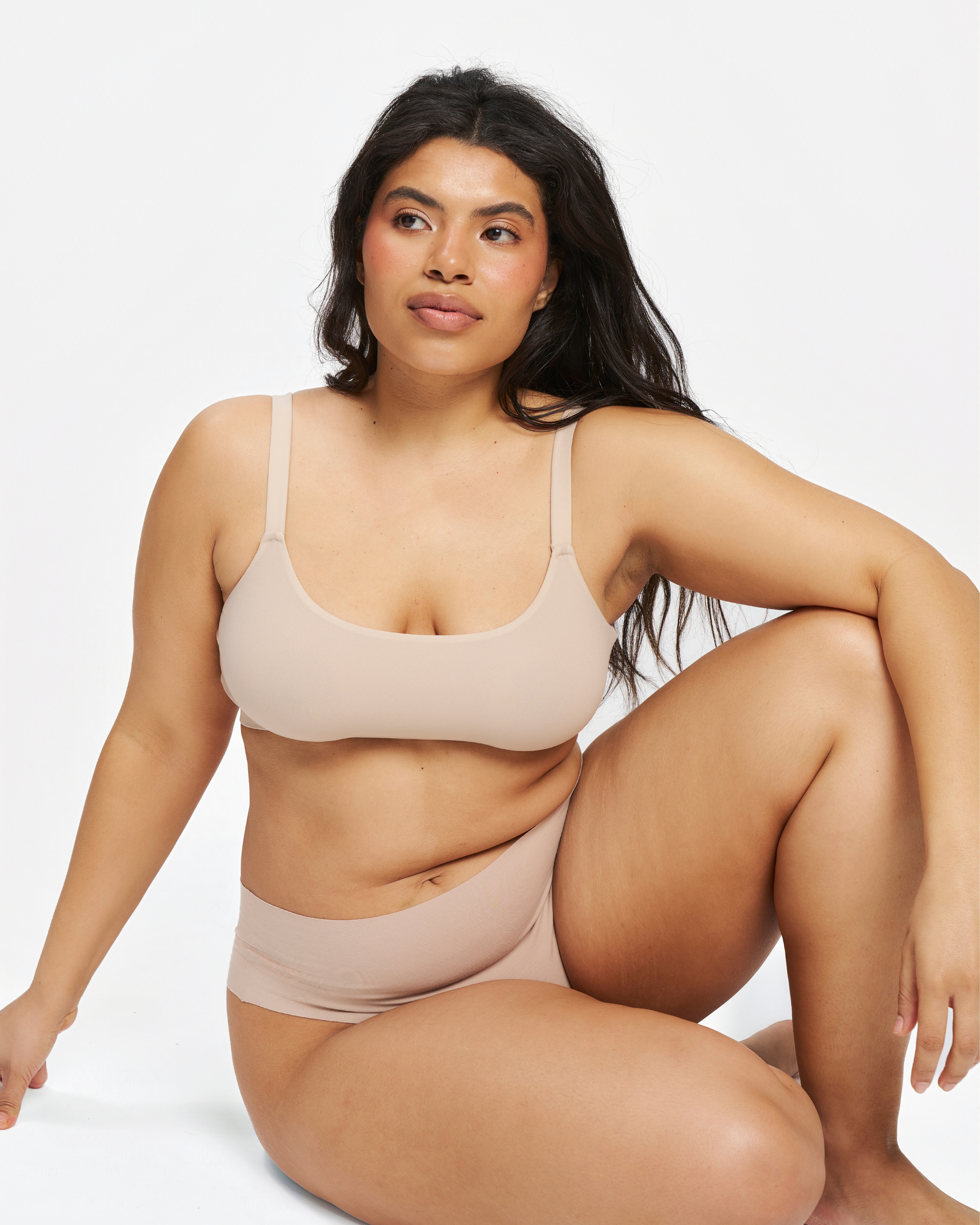 Mid-Rise Thong - Seamless Cotton - Latte