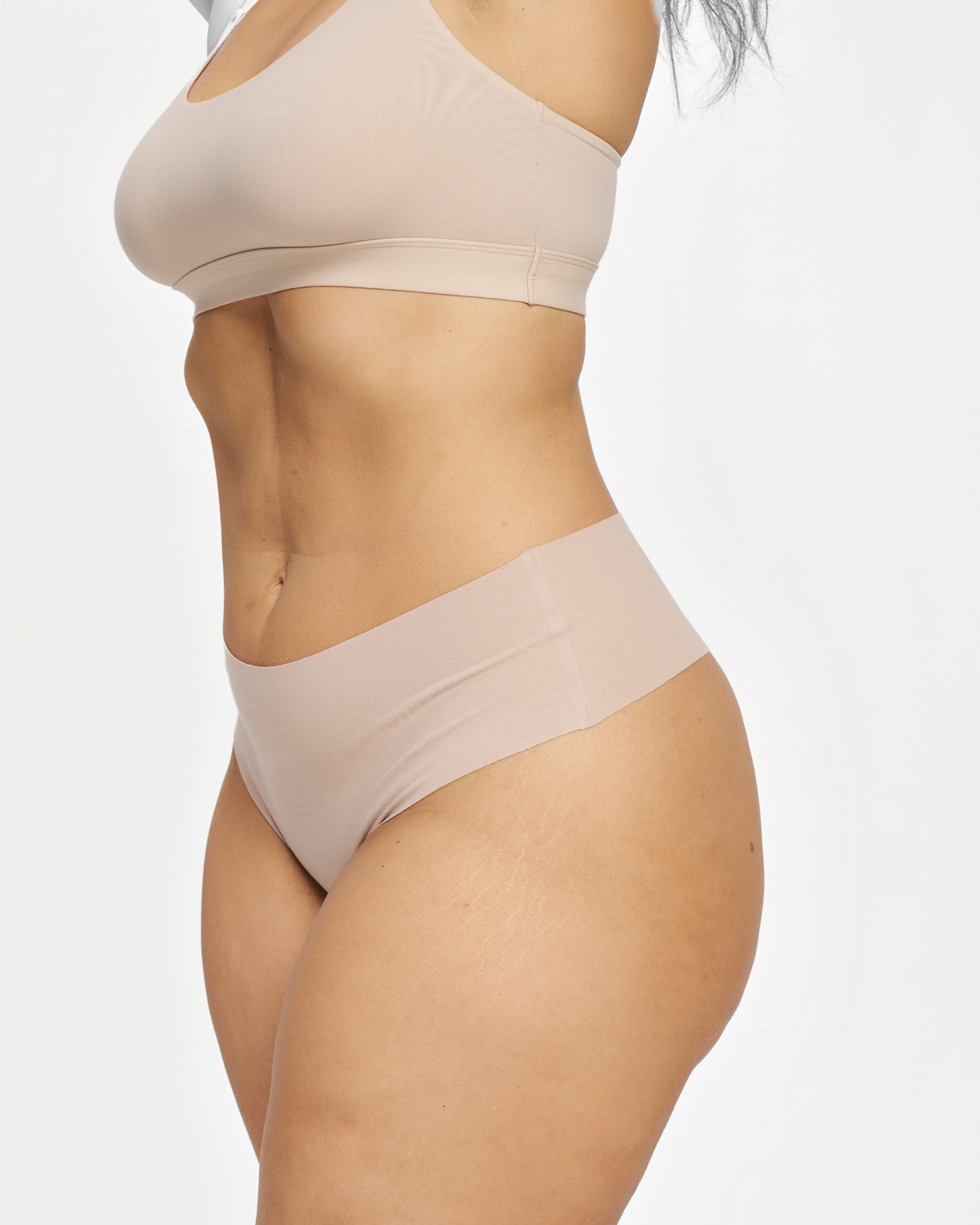 Mid-Rise Thong - Seamless Cotton - Latte