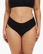 Mid-Rise Thong - Seamless Cotton - Black