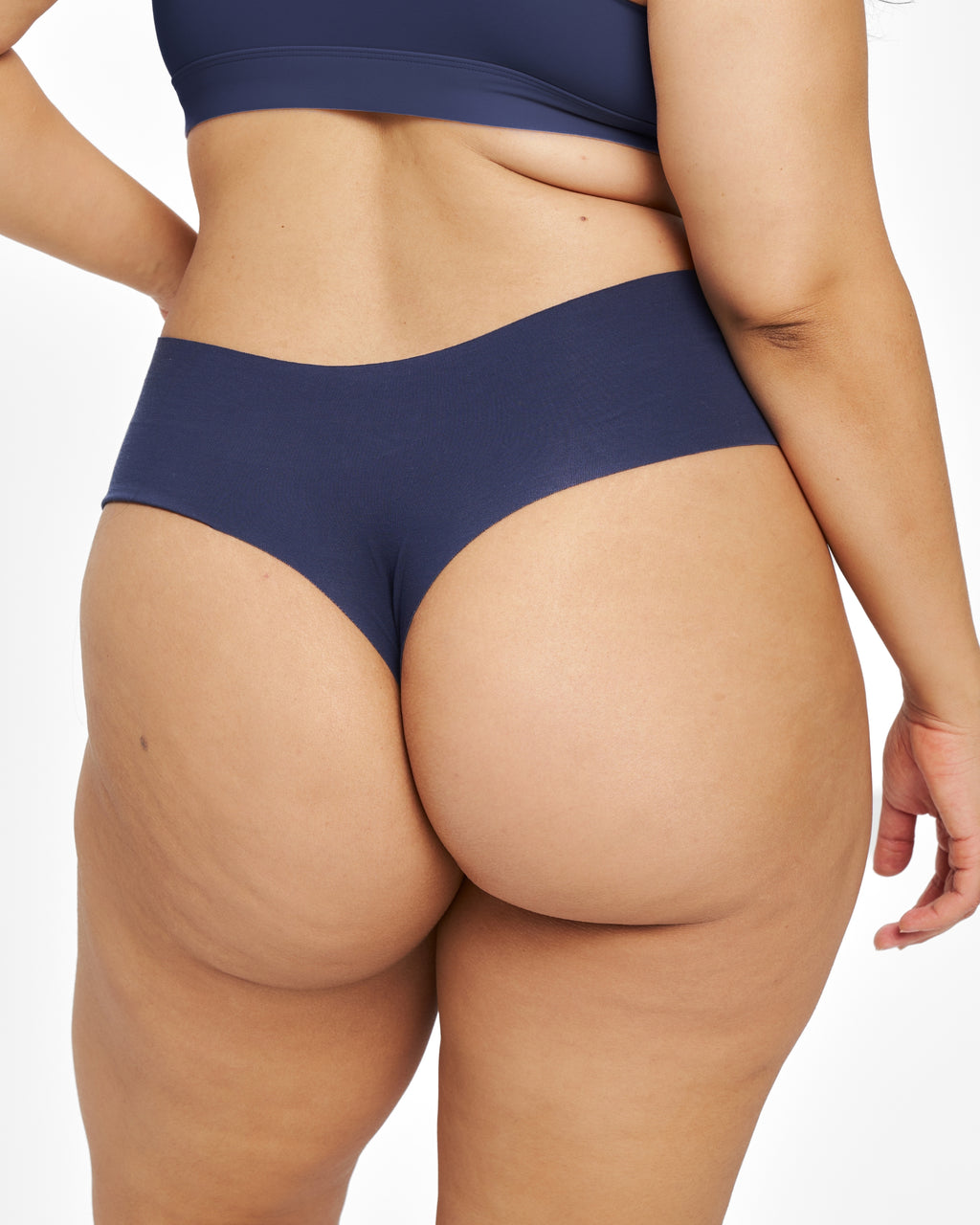 Mid-Rise Thong - Seamless Cotton - Ink