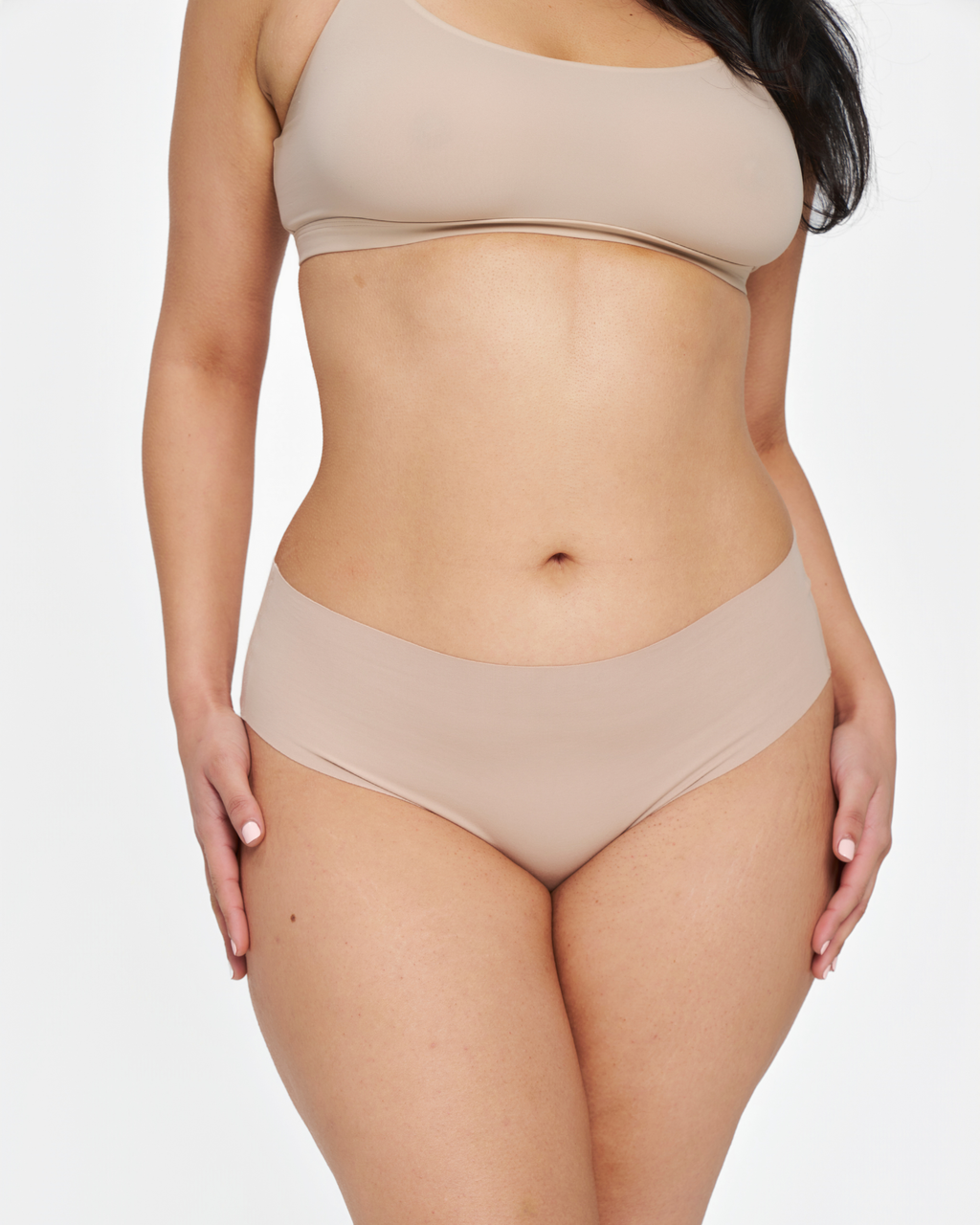 Mid-Rise Thong - Seamless Cotton - Latte