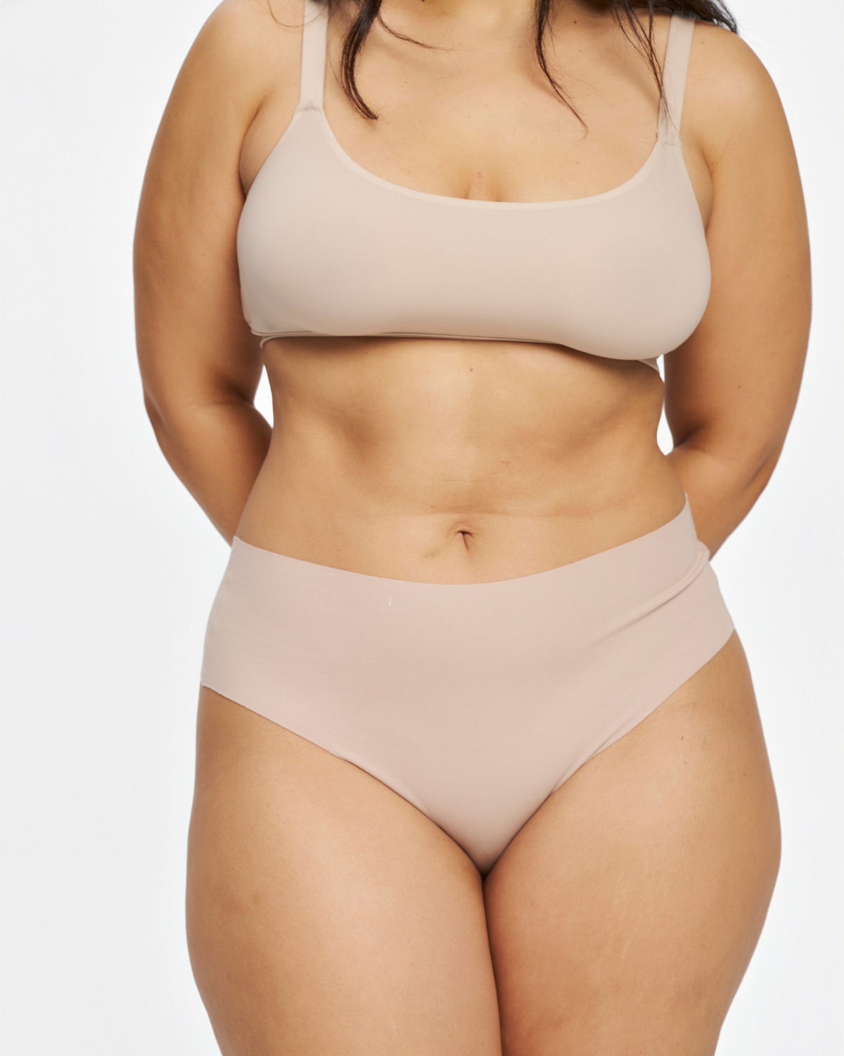 Mid-Rise Thong - Seamless Cotton - Latte
