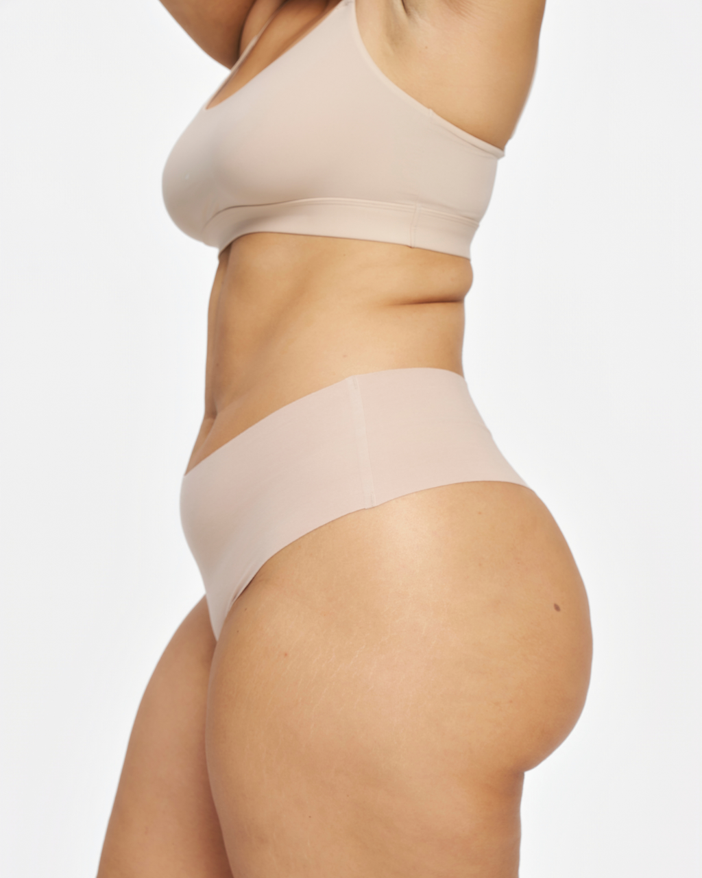 Mid-Rise Thong - Seamless Cotton - Latte