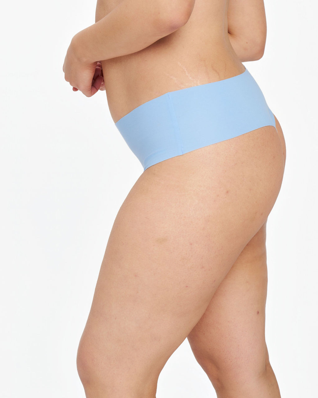 Mid-Rise Thong - Seamless Cotton - Sky