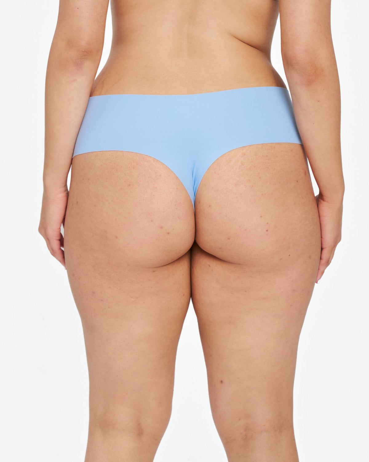 Mid-Rise Thong - Seamless Cotton - Sky