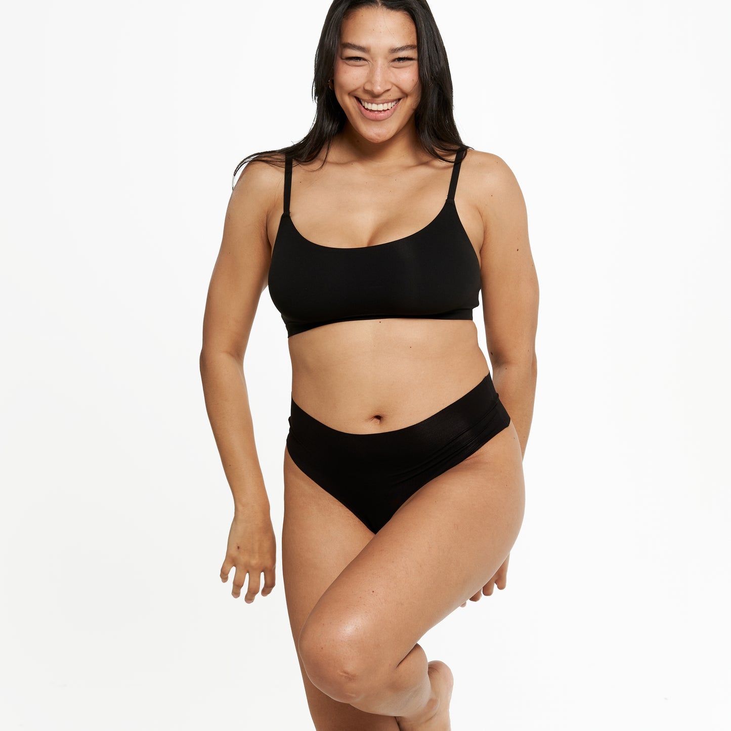 Mid-Rise Thong - Seamless Eco - Black