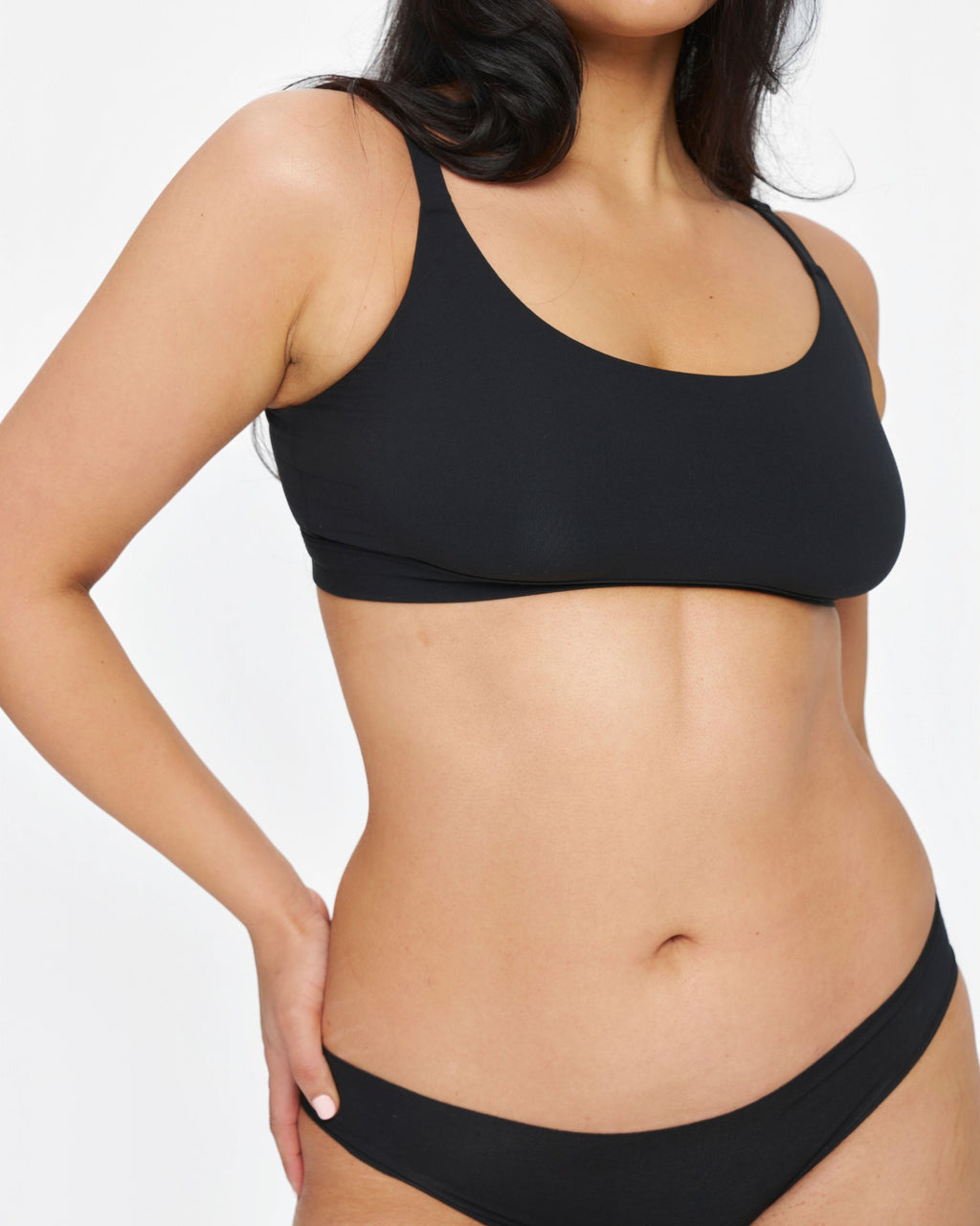 Original-Rise Bikini Brief - Seamless Cotton - Black
