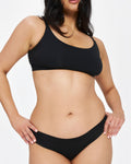 Original-Rise Bikini Brief - Seamless Cotton - Black