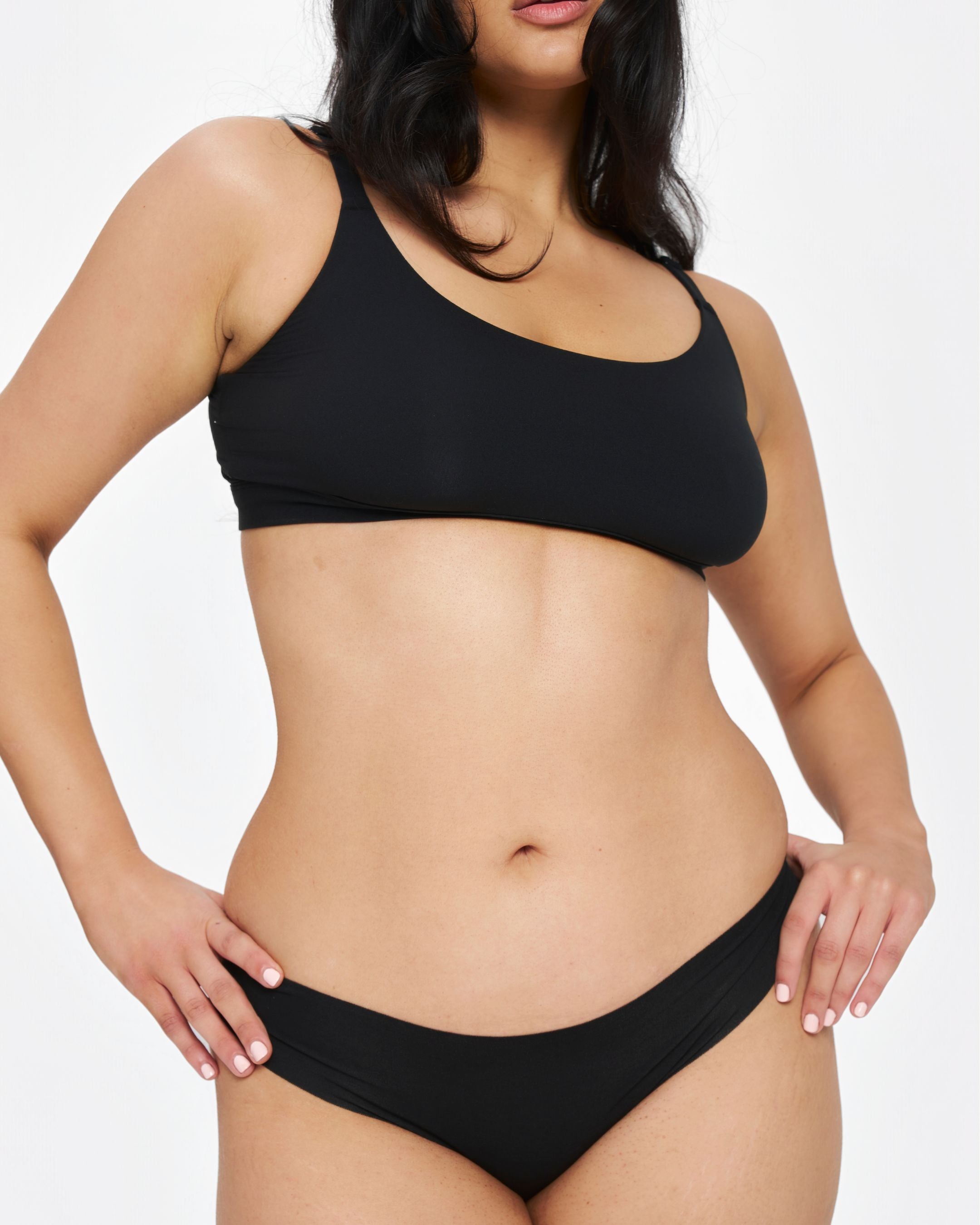 Original-Rise Bikini Brief - Seamless Cotton - Black