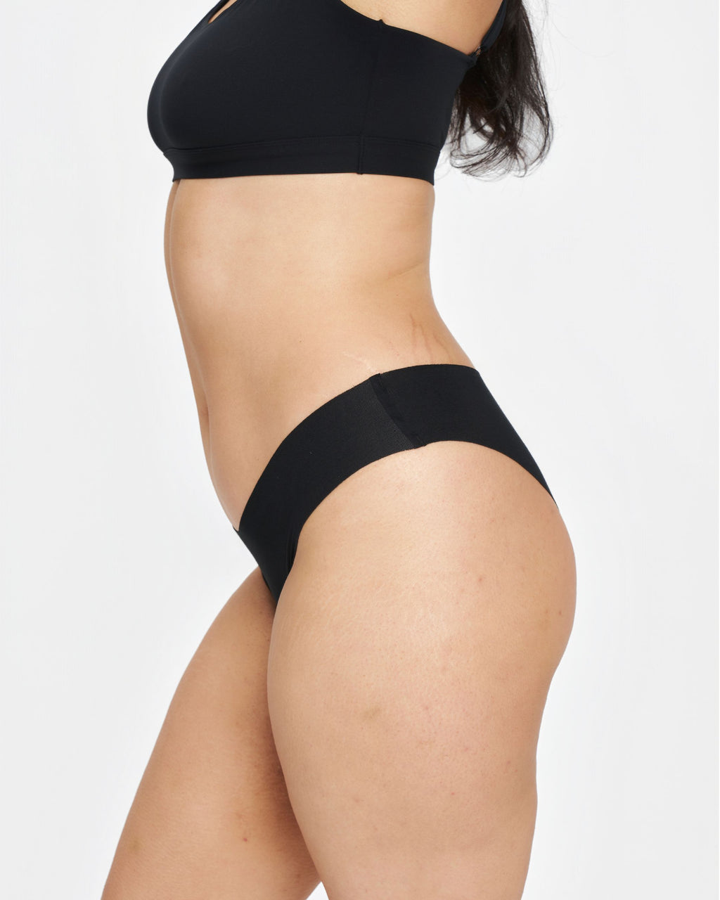 Original-Rise Bikini Brief - Seamless Cotton - Black