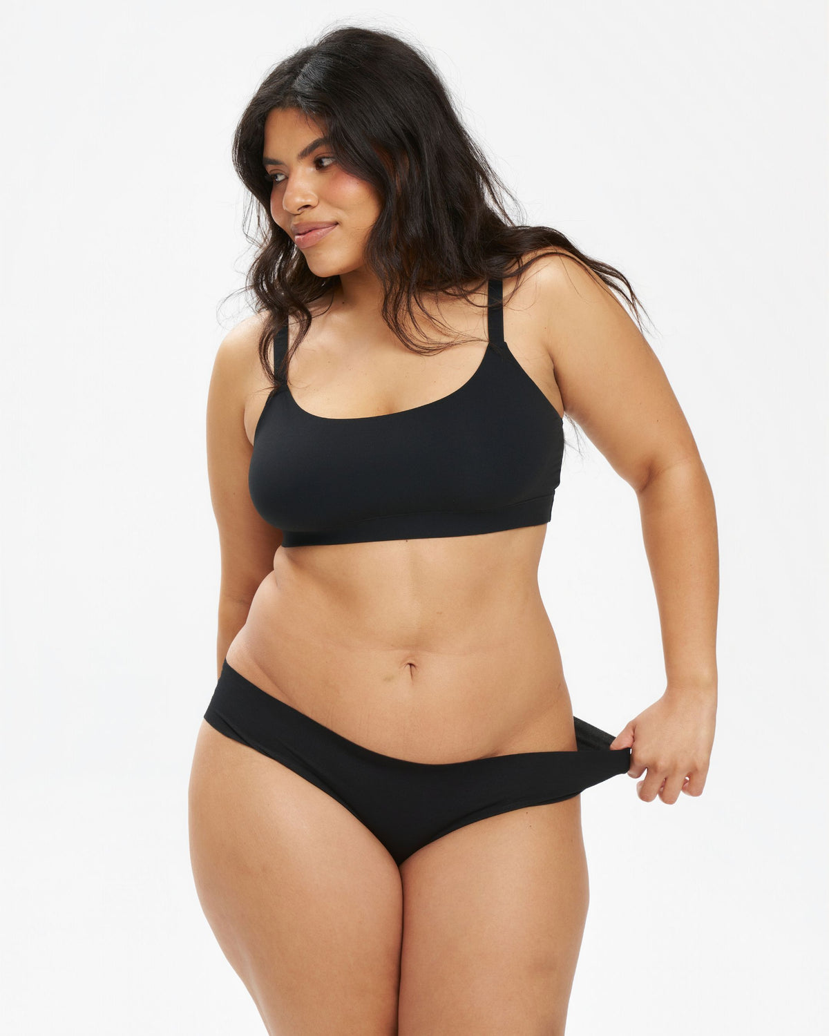 Original-Rise Bikini Brief - Seamless Cotton - Black