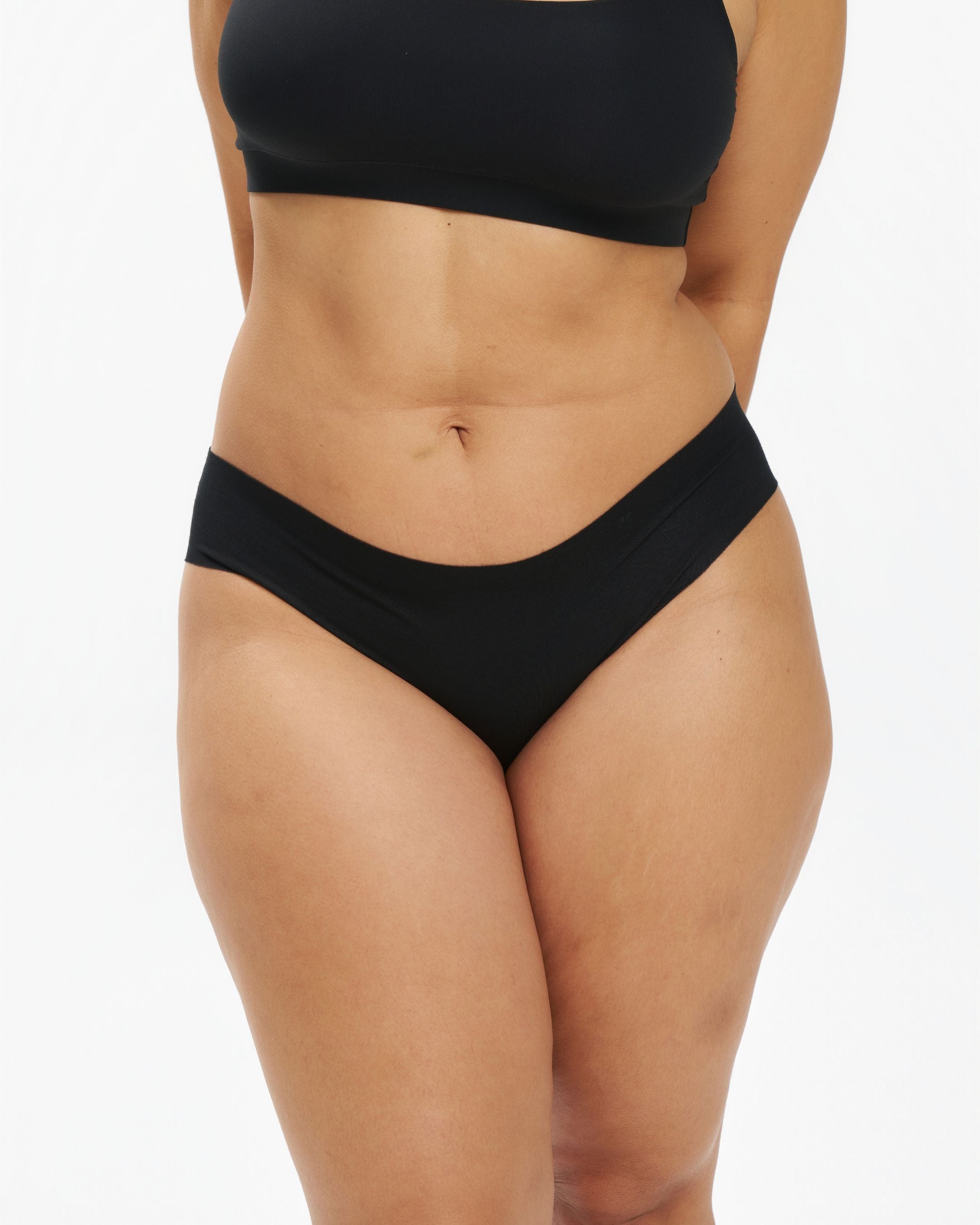 Original-Rise Cheeky - Seamless Cotton - Black