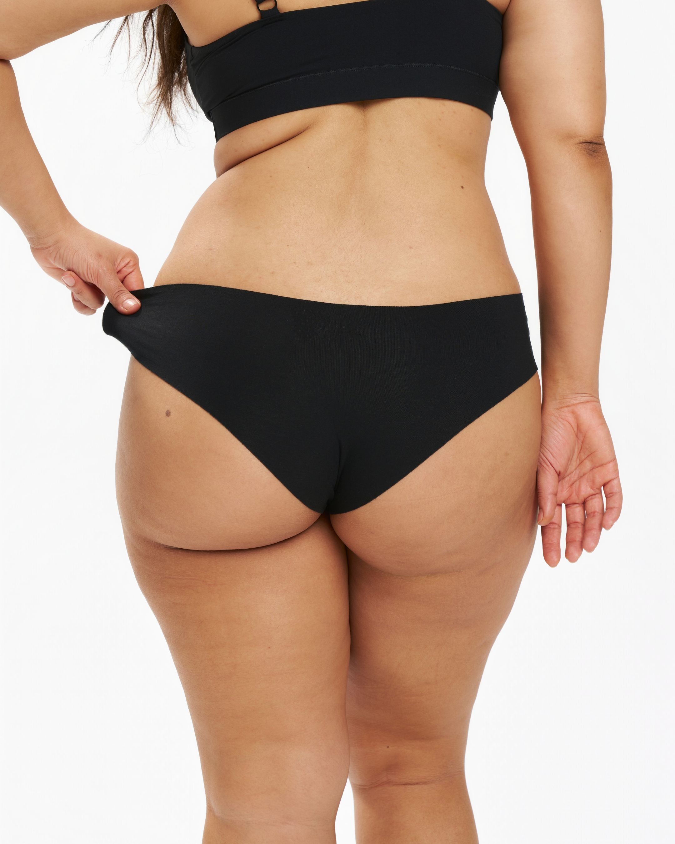 Original-Rise Cheeky - Seamless Cotton - Black