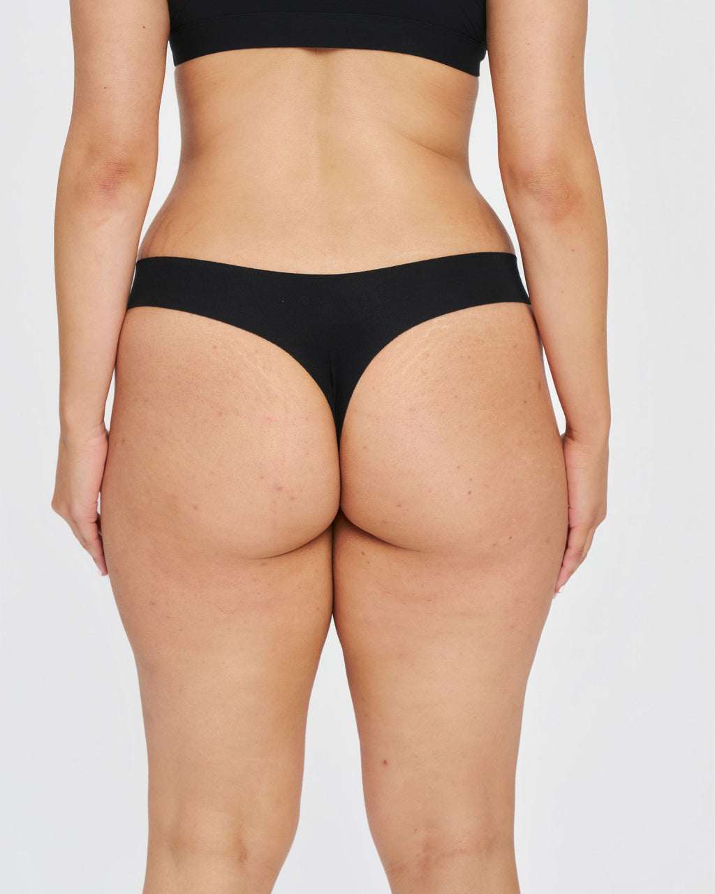 Original-Rise Thong - Seamless Cotton - Black