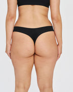 Original-Rise Thong - Seamless Cotton - Black