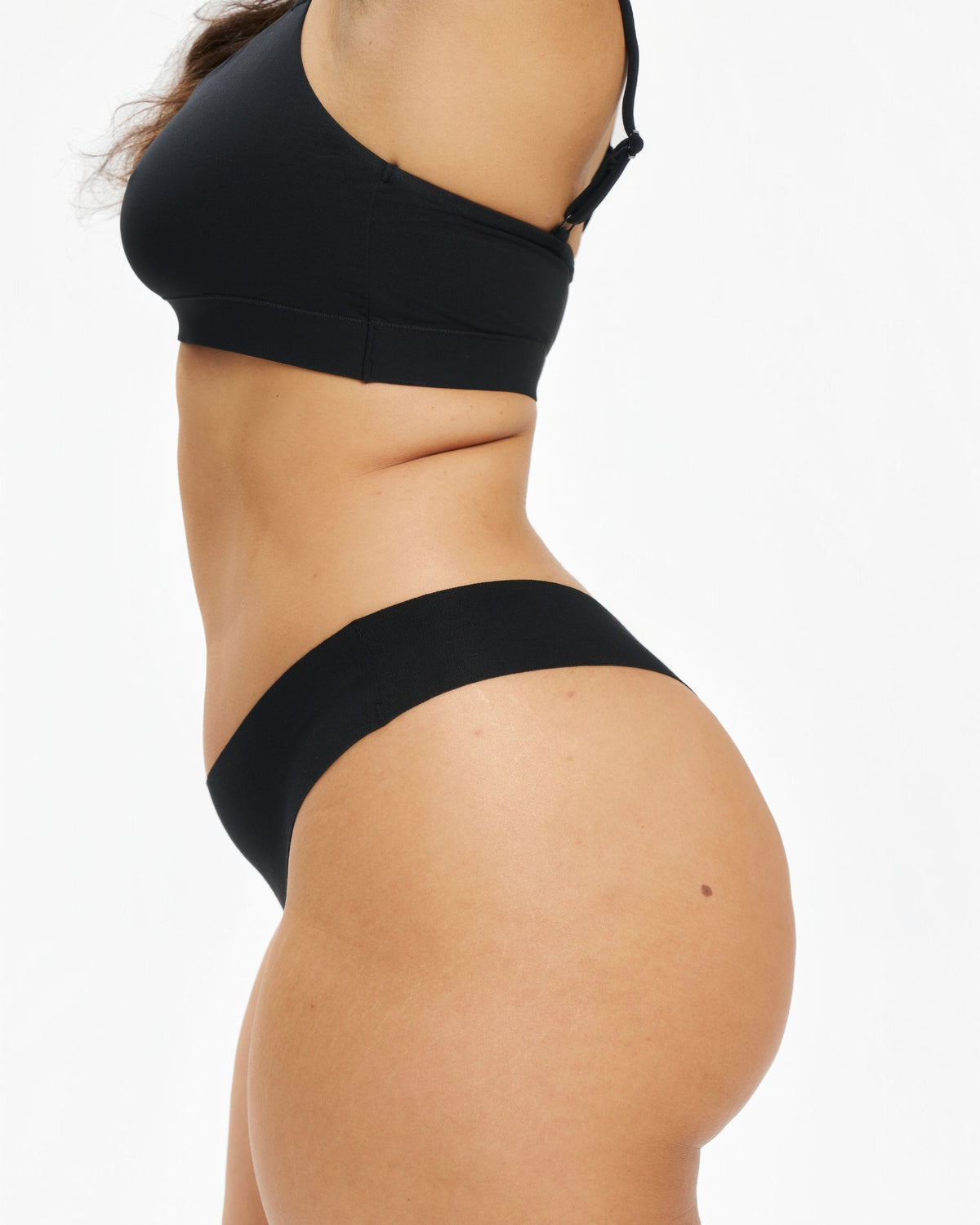 Original-Rise Thong - Seamless Cotton - Black