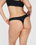 Original-Rise Thong - Seamless Cotton - Black