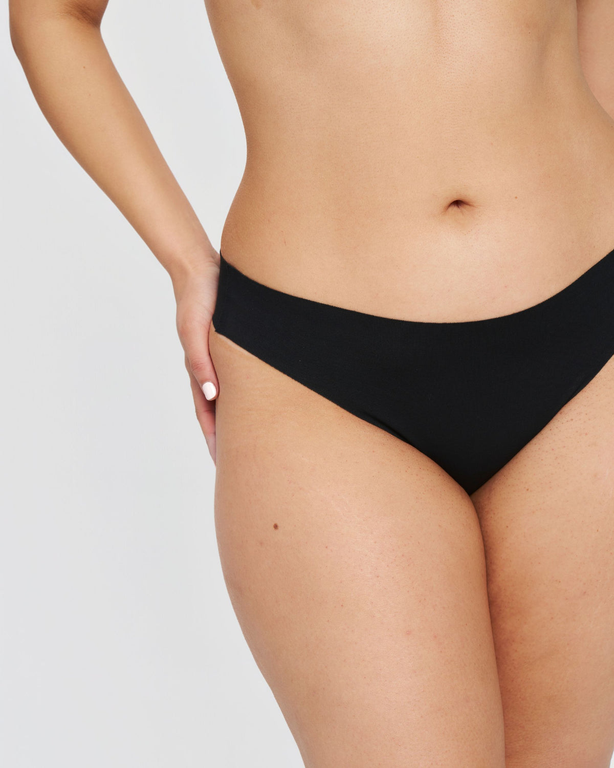 Original-Rise Thong - Seamless Cotton - Black