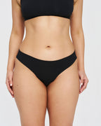 Original-Rise Thong - Seamless Cotton - Black