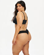 Original-Rise Thong - Seamless Cotton - Black