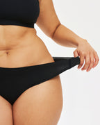 Original-Rise Thong - Seamless Cotton - Black