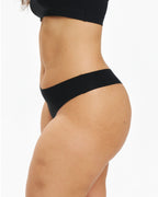 Original-Rise Thong - Seamless Cotton - Black