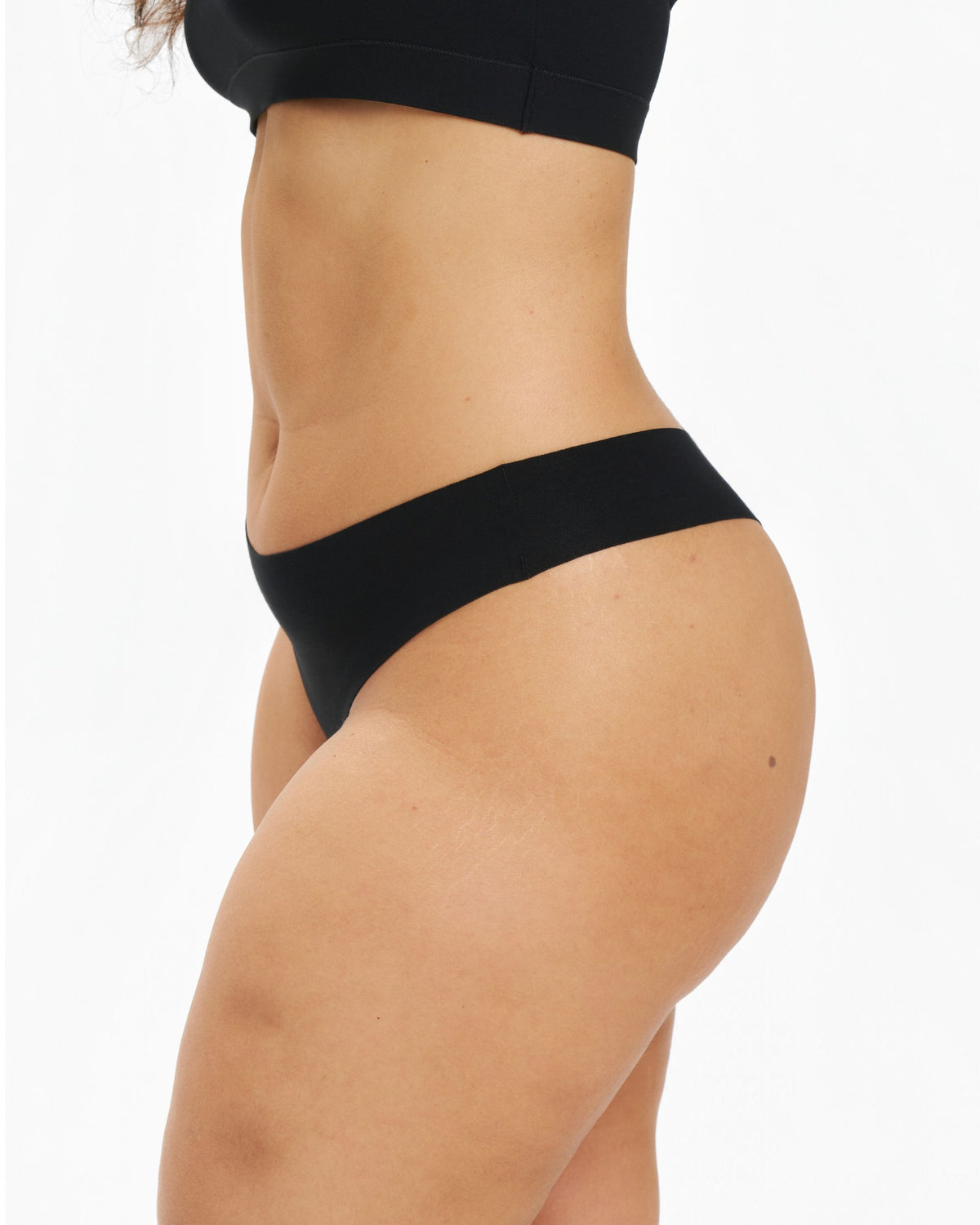 Original-Rise Thong - Seamless Cotton - Black