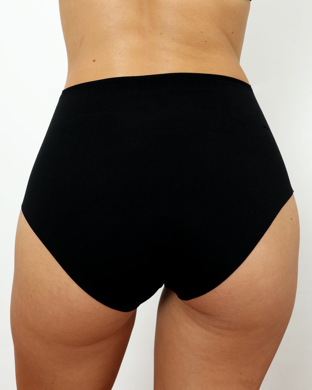 High-Rise Bikini - Seamless Cotton - Black